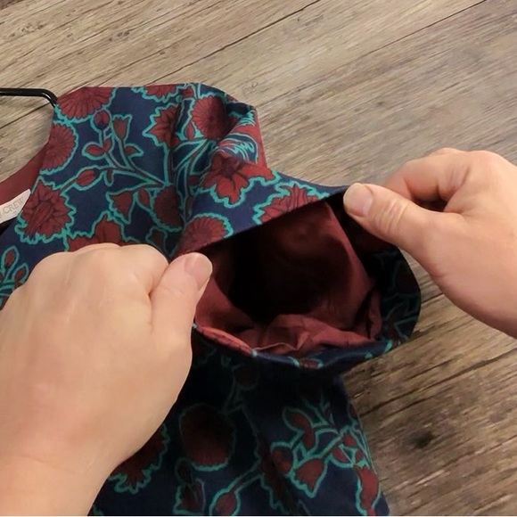 J. Crew Navy and Red Floral Midi Dress - Picture 5 of 12